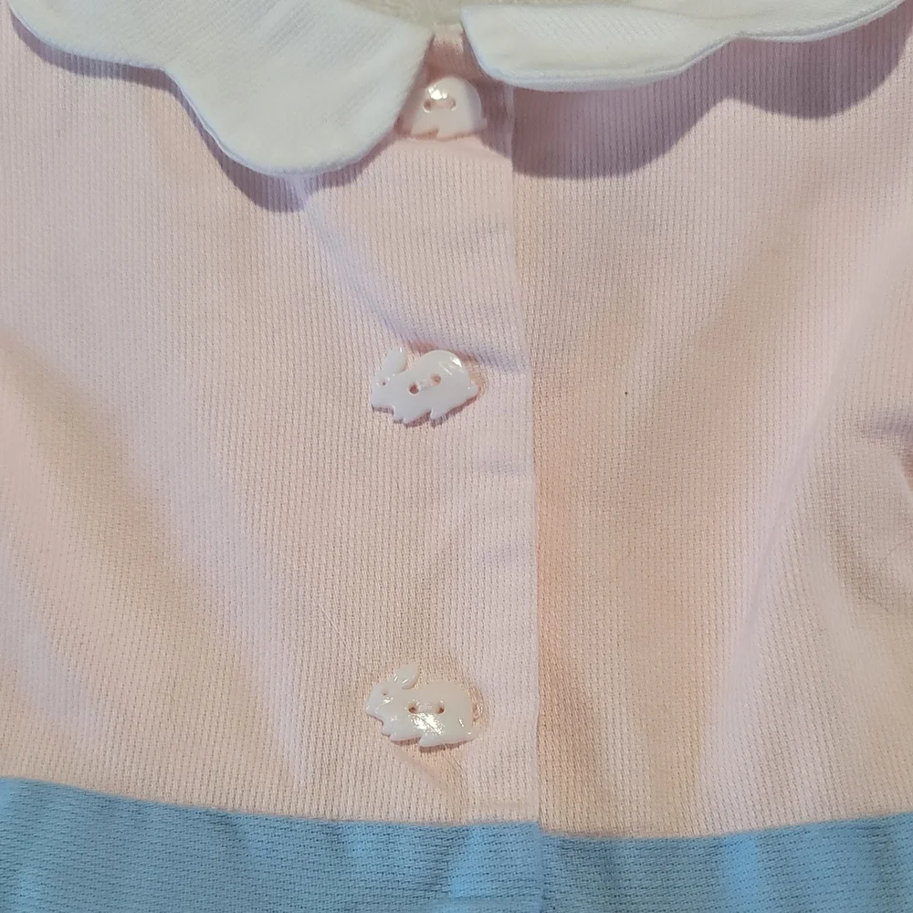 Maggie & Zoe Pink and Blue Dress with Bunny Details - Picture 4 of 5